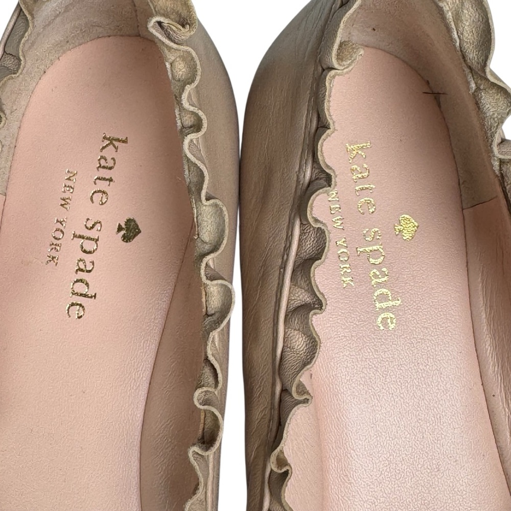 Kate Spade Nicole Blush Pink Leather Pointed Flats 7.5 - Picture 6 of 9
